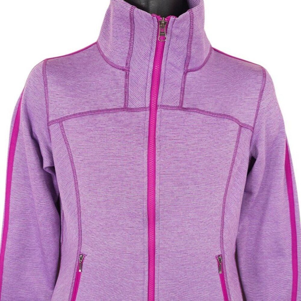 Marmot Kenzie Fleece Jacket Womens Size Medium Purple Pink Full Zip Mock Neck